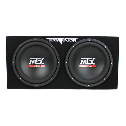 MTX TNE212D 12" Subwoofer (2 Pack) + Monoblock Amplifier (2 Pack) + Amp Wire Kit