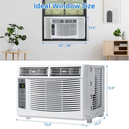 Window Air Conditioner With Reusable Filter & Controls, 6000 BTU 115V~, Suitable for 250 Sq.Ft