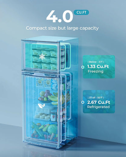 3.2 Cu.Ft Mini Fridge with Freezer �� 2-Door Compact Refrigerator for Bedroom, Dorm, Office or Apartment, Silver3.2 Cu.Ft Mini Fridge with Freezer �� 2-Door Compact Refrigerator for Bedroom, Dorm, Office or Apartment, Silver