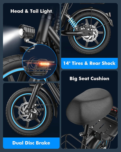 Adults Electric Scooter with Large Middle Basket