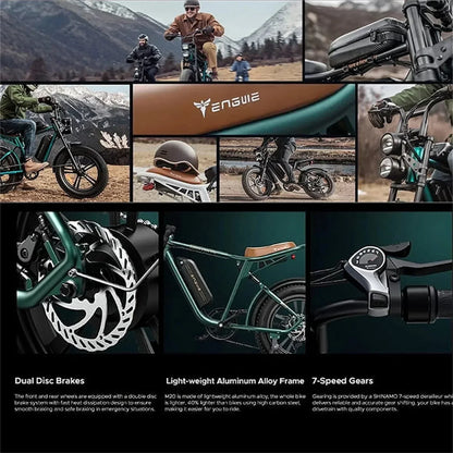 1000W Electric Bike for Adults, Retro-Style, 28mph, 94 Miles Range, 20 Fat Tires, Full Suspension, UL Certified
