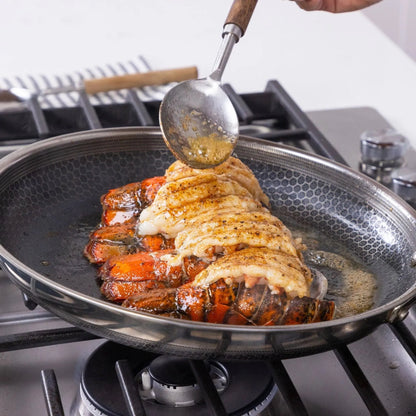 HexClad 6 Piece Hybrid Stainless Steel Cookware Pan Set 8 inch, 10 inch, 12 inch with Glass Lids, Size: One size, Black