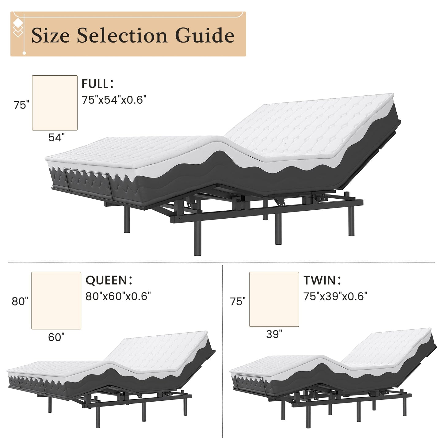 Adjustable Bed Frame -Wireless Remote -Memory Function -Adjustable Bed Base -Head and Foot Lift Incline -Zero Gravity -Quiet Motorfor Lying Down, Reading, Watching TV,Fatigue,Backache[FULL]