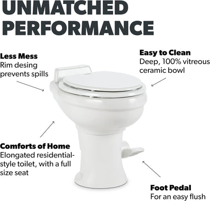 320 Series Standard Height RV Toilet - White