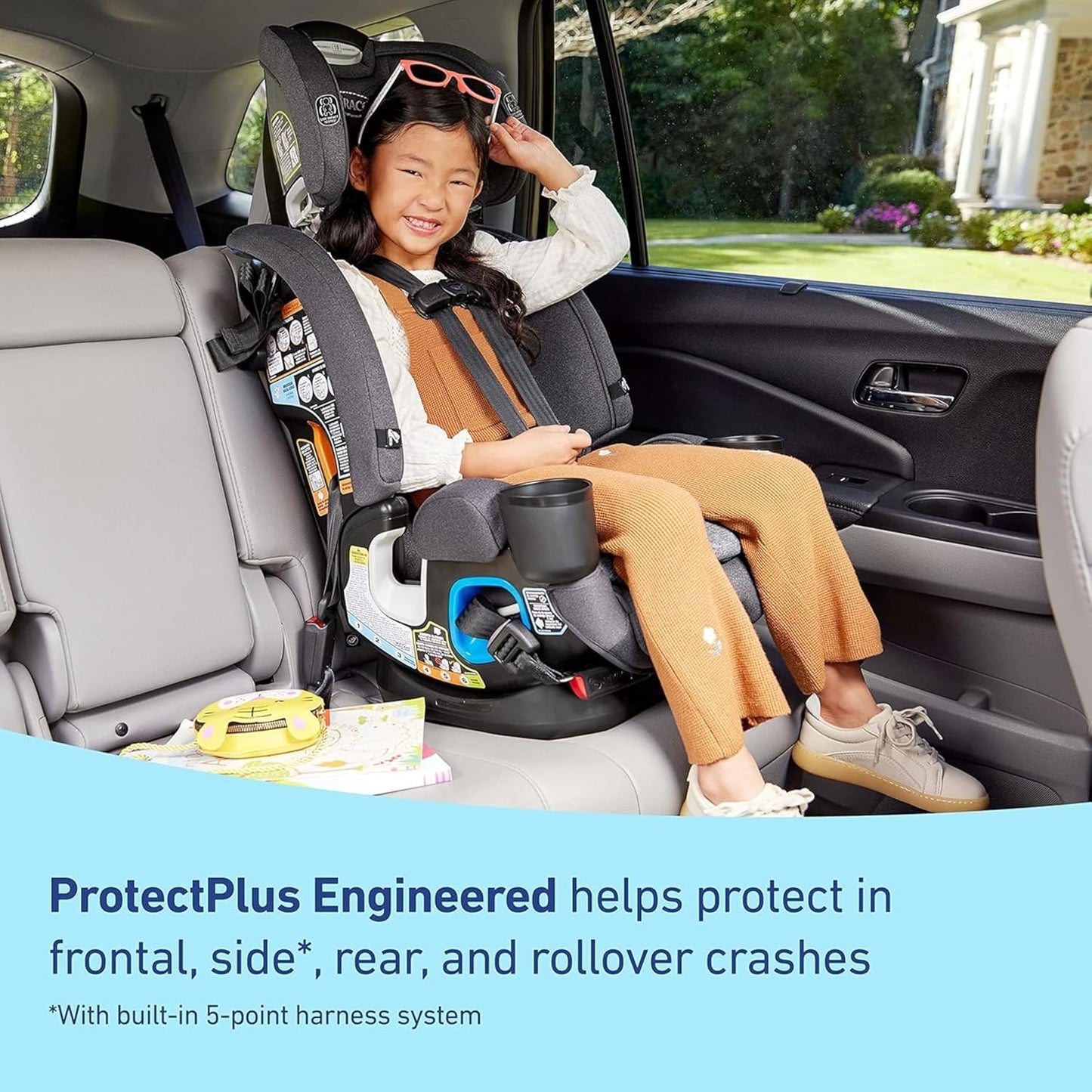 4Ever DLX 4-in-1 Car Seat, Charlie | Infant to Toddler Car Seat, with 10 Years of Use | Rear-Facing, Forward-Facing and Booster Modes | Safe, Comfortable and Convenient