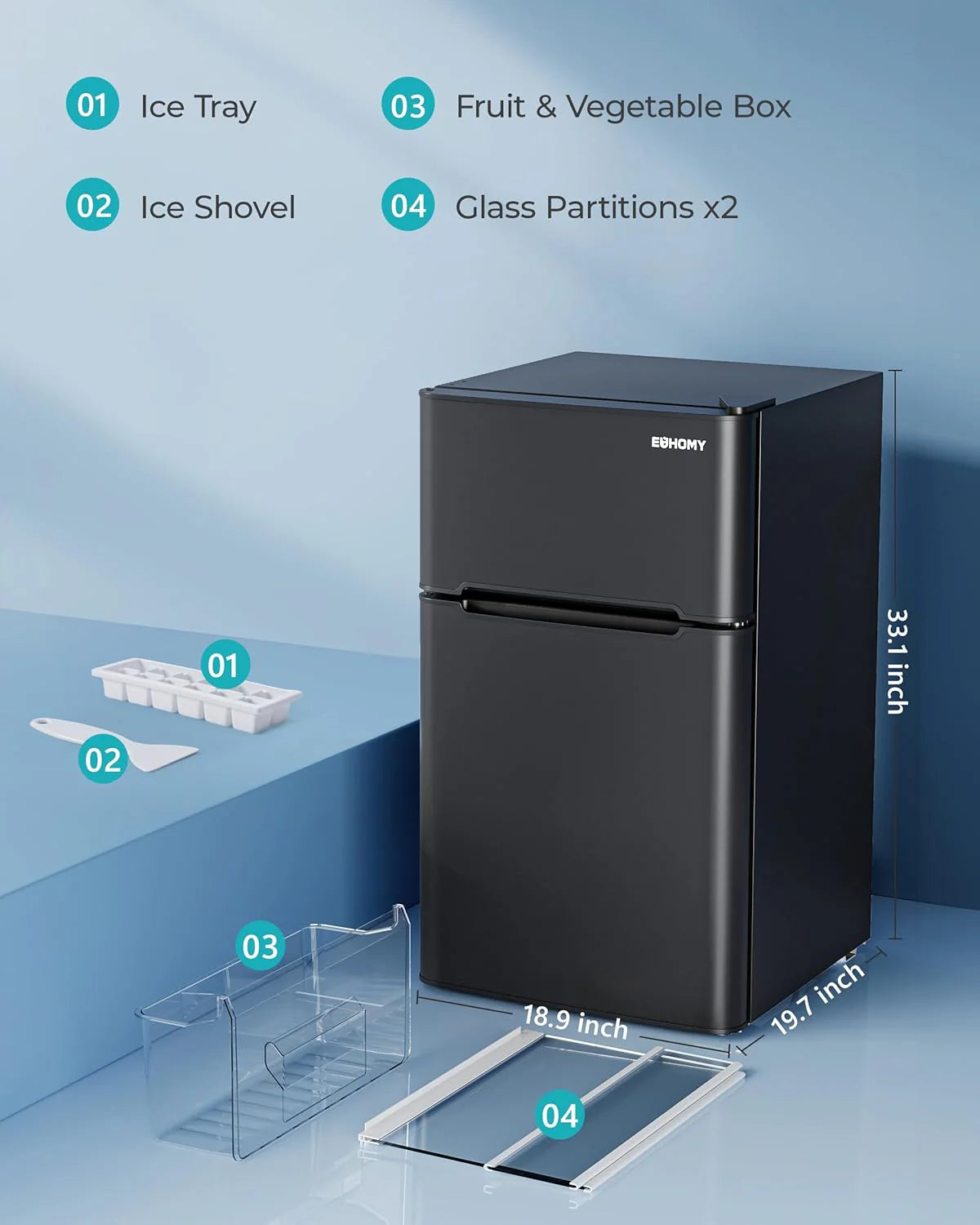 3.2 Cu.Ft Mini Fridge with Freezer �� 2-Door Compact Refrigerator for Bedroom, Dorm, Office or Apartment, Silver3.2 Cu.Ft Mini Fridge with Freezer �� 2-Door Compact Refrigerator for Bedroom, Dorm, Office or Apartment, Silver