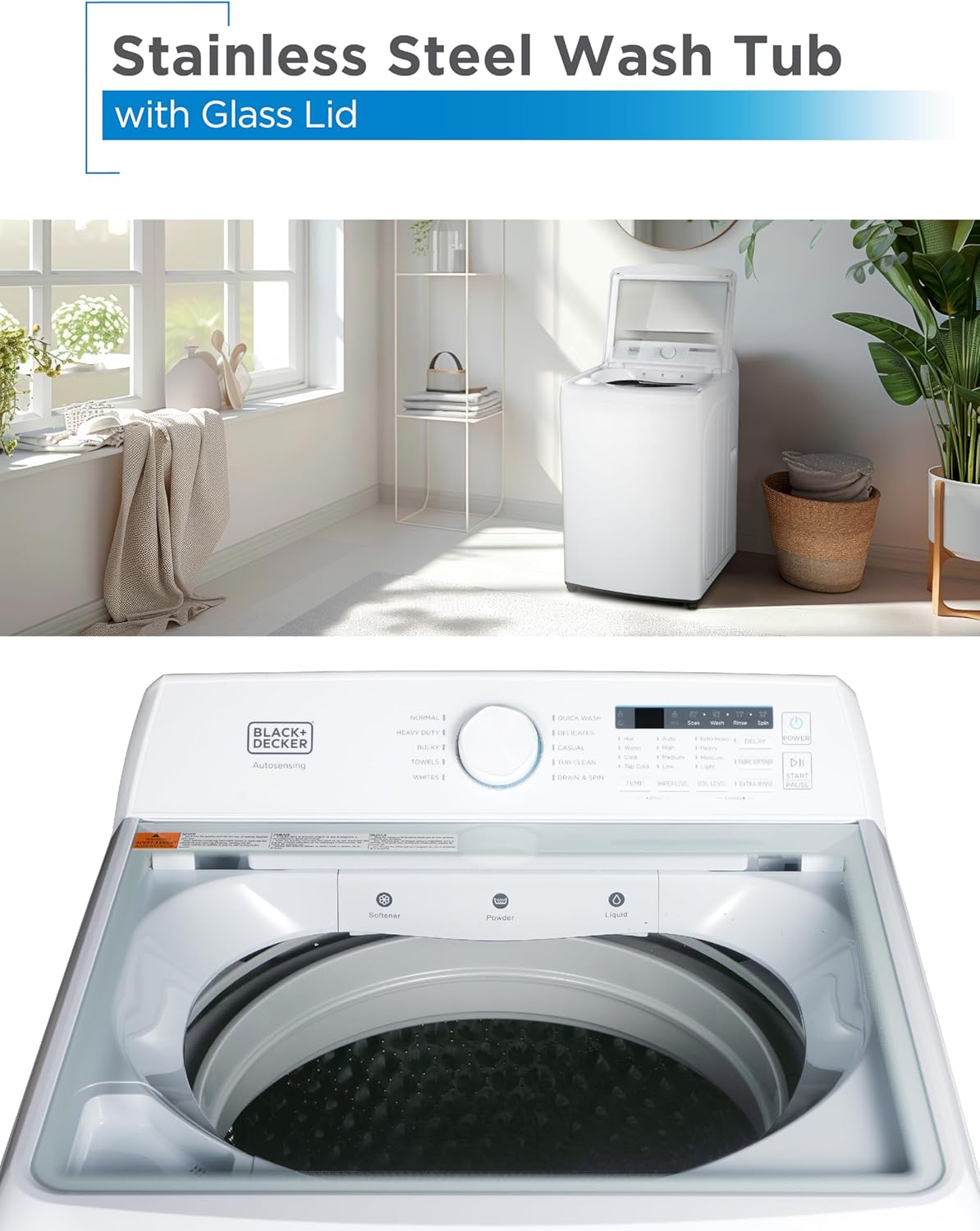 BLACK+DECKER 0.9 Cu. Ft. Portable Washing Machine - 5 Wash Cycles