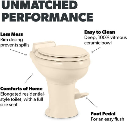 320 Series Standard Height RV Toilet - White