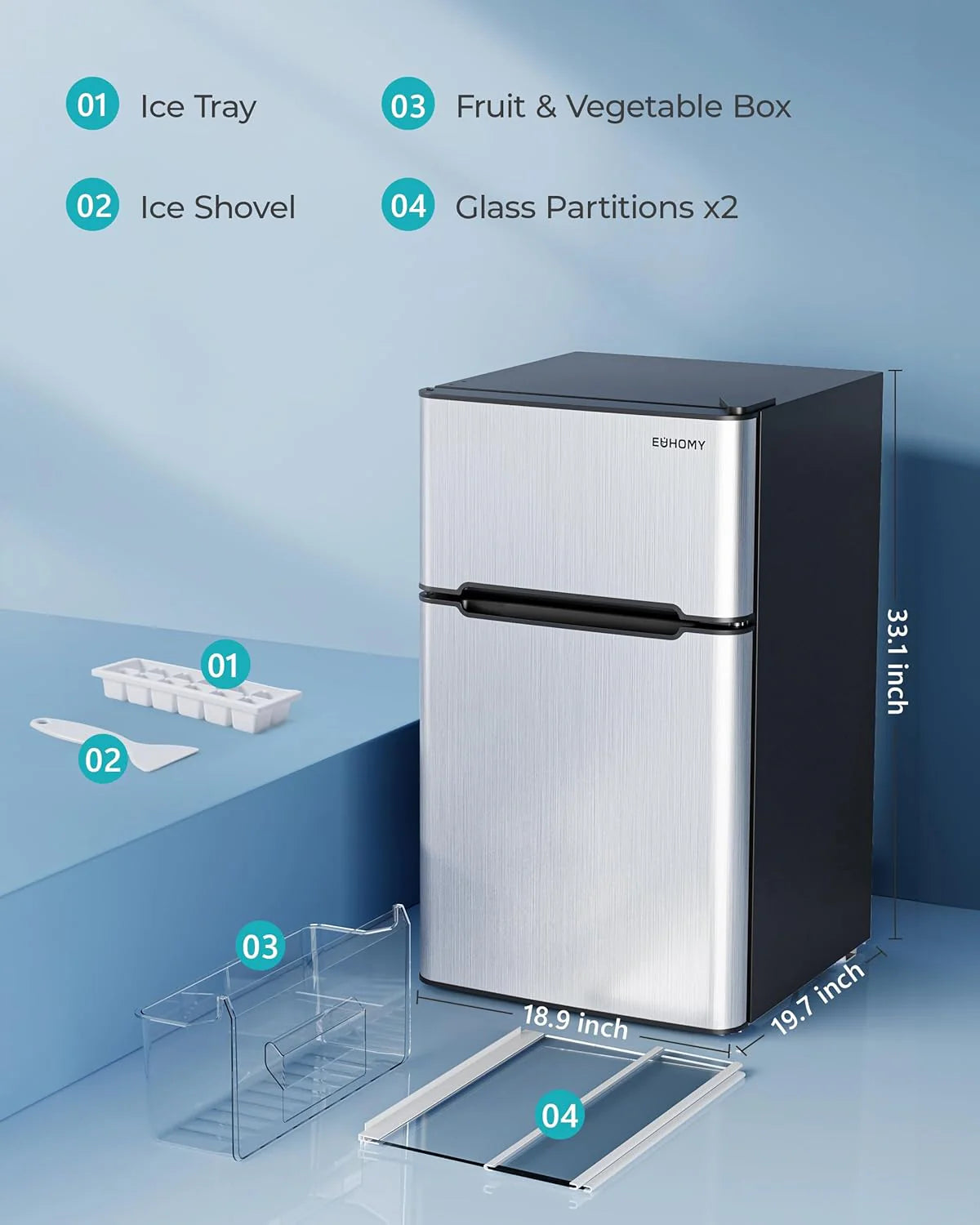 3.2 Cu.Ft Mini Fridge with Freezer �� 2-Door Compact Refrigerator for Bedroom, Dorm, Office or Apartment, Silver3.2 Cu.Ft Mini Fridge with Freezer �� 2-Door Compact Refrigerator for Bedroom, Dorm, Office or Apartment, Silver