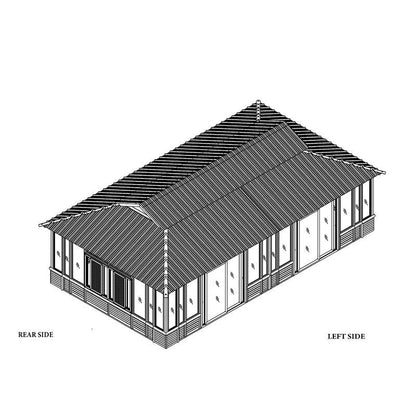 28 Ft. W x 15.5 FT. D Solid Wood Patio Gazebo