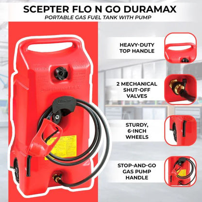 14 Gallon Portable Gas Fuel Tank with Pump, 2 Pack, Red