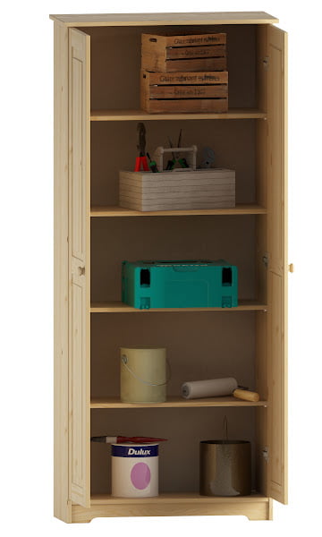Solid Wood Pantry Storage Cabinet, Freestanding Kitchen Cupboard, Closet with Shelves